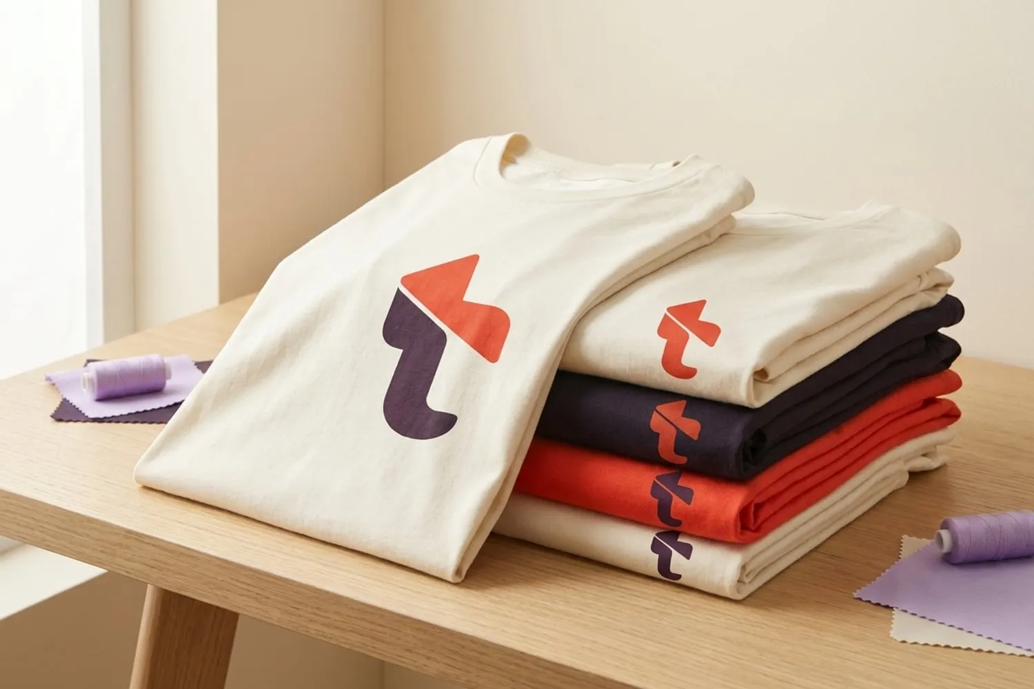 Imagen ilustrativa: camisetas estampadas con su logo